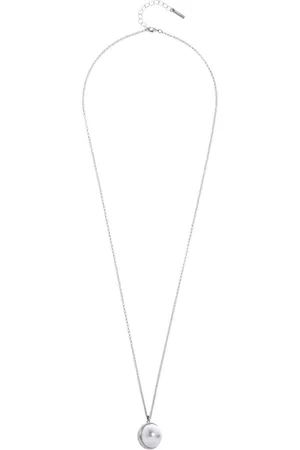 Karen Millen Silver Tone Large Pearl Ball Pendant Necklaceeen