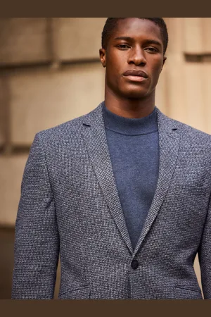 Next Geruite blazer met wol en geborstelde afwerking44 R