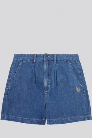 U.S. Polo Assn. U. S. Polo Assn Womens Pleated Denim 100% Cotton Shortsxlarge