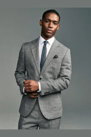 Next Slim Fit Textured Herringbone Suit Jacket46 Standaard (UK 36 R)