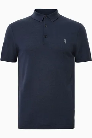 AllSaints Mode merinowollen poloshirt met korte mouwXL