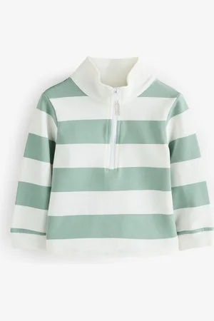 The White Company Green 100% Organic Cotton Stripe Rugby Top98104cm
