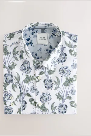 Next Regular-fit 100% katoenen overhemd met print, lange mouwen en enkele manchetXXL