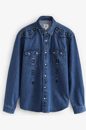 Next Long Sleeve 100% Cotton Embroidered Western Shirtmedium