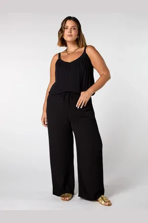 Live Unlimited London Curve Petite Crinkle Drawstring Trousers46