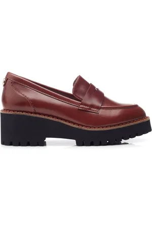 Moda In Pelle Florette Chunky Sole Wedge Leather LoafersEU 41 (UK 8)