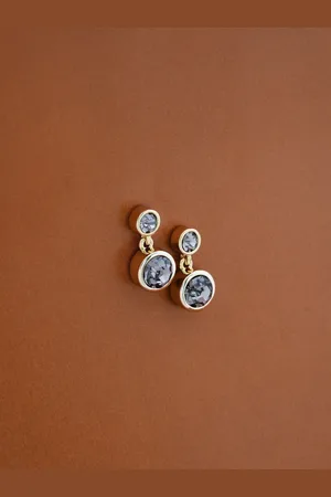 Karen Millen Gold Tone Crystal Dot Drop Earringseen