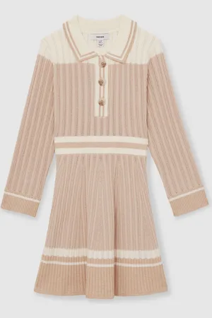 Reiss Colette Rib-Knit Pointelle Flared Dress12