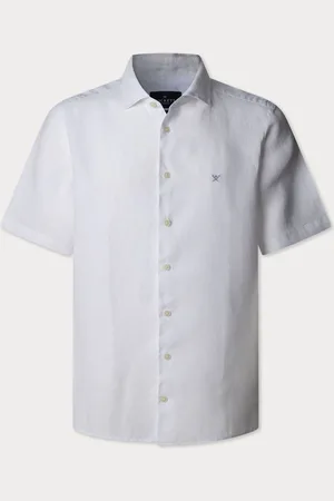 Hackett Garment Dye Linen Short Sleeve ShirtSmall