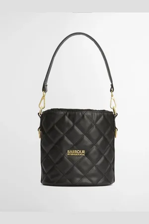 Barbour 100% Cotton Quilted Mini Balham Black Tote BagEén