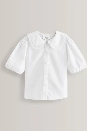 Next Premium schoolblouse met kraag met ruches en hoog aandeel katoen (3-14 jr)10 Jaar (140cm)