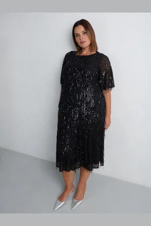Live Unlimited London Curve Fringe Sequin Midi Dress46