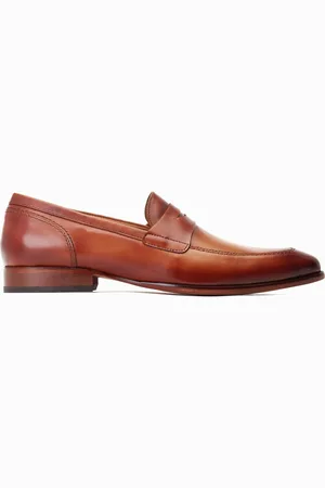 Base London Bruno Slip On Penny Brown Loafersuk9eu43