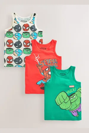 Next Marvel 100% Cotton Vests 3 Pack (1.5-12yrs)122128cm