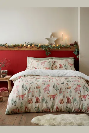 FUSION Kerstmis bosdieren pluche dekbedovertreksetKing