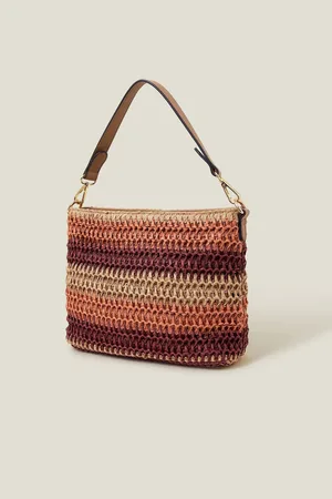 Accessorize Stripe Raffia Cross-Body Bageen