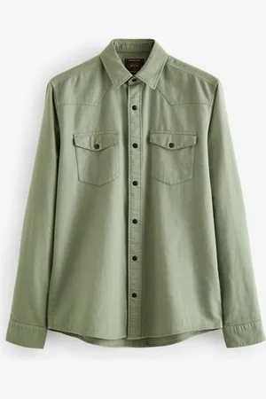 Next Twin Pocket Textured Western Long Sleeve 100% Cotton ShirtXXL