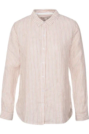 Barbour Marineblauw gestreept 100% linnen overhemd44