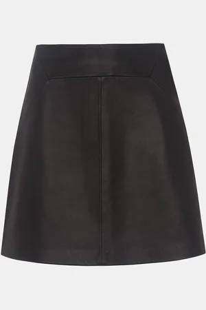 Whistles Petite Leather A Line Skirt42