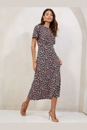 Lipsy London Printed Short Sleeve Keyhole Jersey Midi Dress34