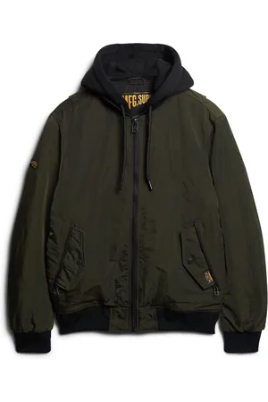 Superdry MA1 bomberjack in legerlook met capuchonM