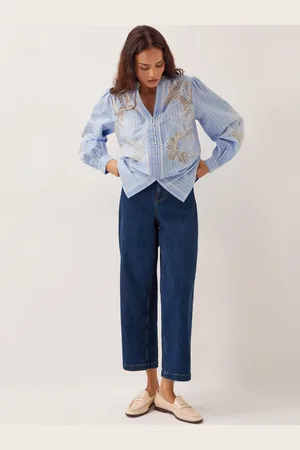 Monsoon Emelie Lace Stripe 100% Cotton ShirtLarge