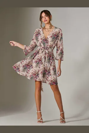 Jolie Moi Chiffon 3/4 Sleeve Mini Dress40