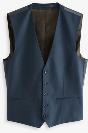 Next Slim Fit Textured Flannel Suit Waistcoat54 Standaard (UK 44 R)