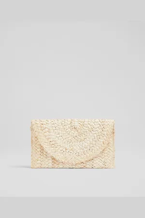 LK Bennett Dove Straw Envelope ClutchEén