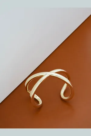 Karen Millen Silver Tone Statement Criss-Cross Cuff BraceletEén