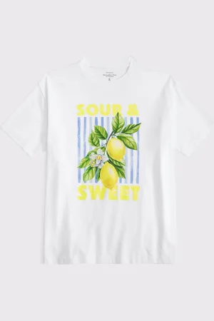Abercrombie & Fitch Oversized Fruit Graphic Short Sleeve 100% Cotton T-Shirtlarge
