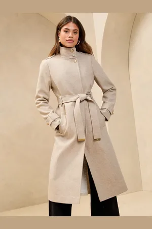 Lipsy London Lange jas met opstaande kraag en ceintuur44