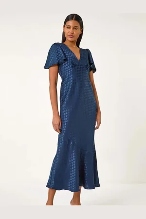 Roman Satin Spot Print Midi Dress42