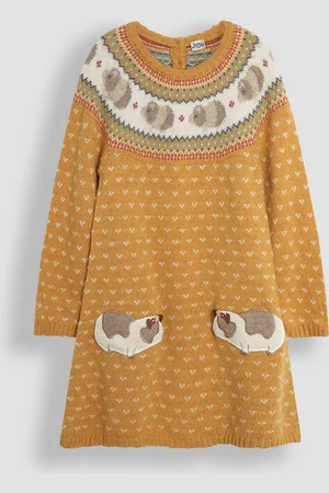 JoJo Maman Bébé Gebreide jurk met Fairisle-patroon12