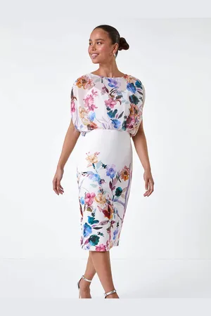 Roman Floral Chiffon Blouson Overlay Dress42