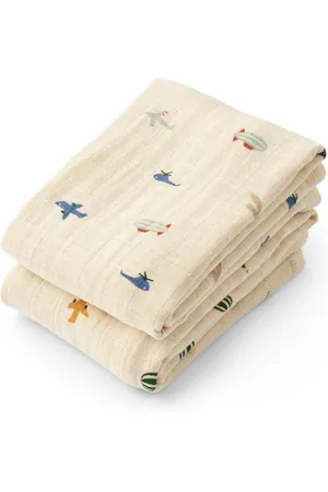Liewood Blue Lewis 100% Organic Cotton Muslins Cloths 2 Packeen