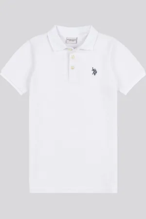 U.S. Polo Assn. U. S. Polo Assn. Boys 100% Cotton Texture Double Horsemen Polo Shirt128134cm