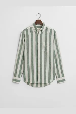 GANT Regular Fit Bold Stripe 100% Cotton Linen ShirtM