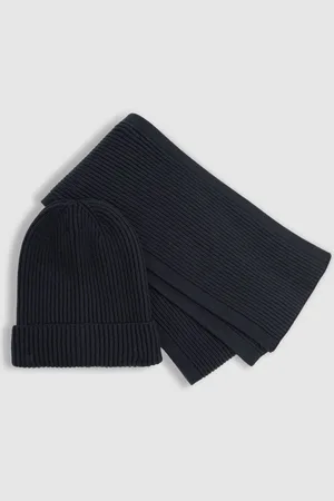 Reiss Chesterfield Set Ribbed Hat and Scarf Set11-14 jr