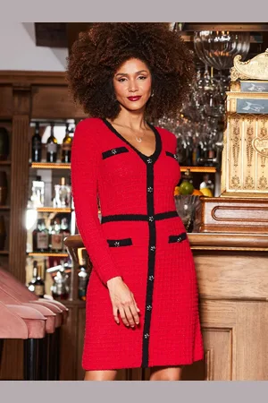 Sosandar Trim Tweed Knit Shift Dress46