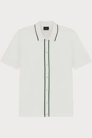 Paul Smith Contrast Button Down White Polo ShirtM