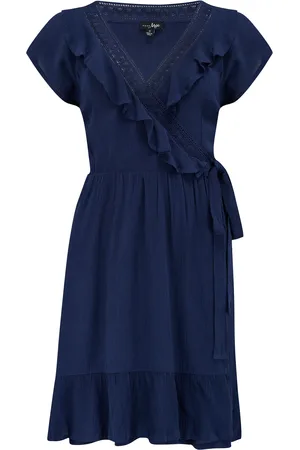 Pour Moi LENZING ECOVERO strandjurk van viscose met overslag, ruches en viscose42