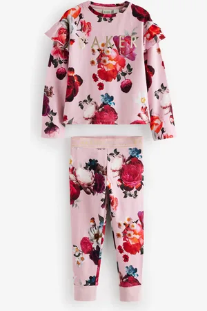 Ted Baker Pink Floral Frill Shoulder Detail Pyjama Set11 Jaar (146cm)