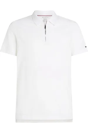 Tommy Hilfiger Performance Zip Short Sleeve 100% Cotton Polo ShirtLarge