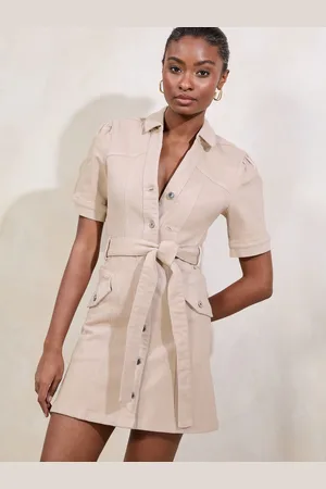Lipsy London Denim Mini Shirt Dress with Waist Seaming Detail36