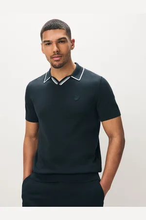 Lyle & Scott 100% Cotton Tipped Knitted Open Collar Polo JumperXXL