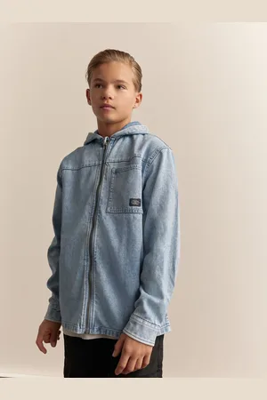 Next Overshirt 100% Cotton Denim Zip Through Hoodie (3-16yrs)158164cm