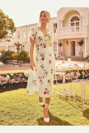 Friends Like These Button Through V-Neck Midi Dress42