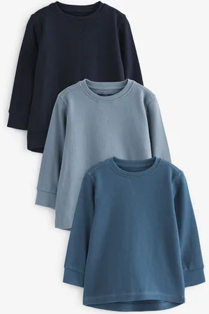 Next Long Sleeve Textured 100% Cotton T-Shirts 3 Pack (3mths-7yrs)6