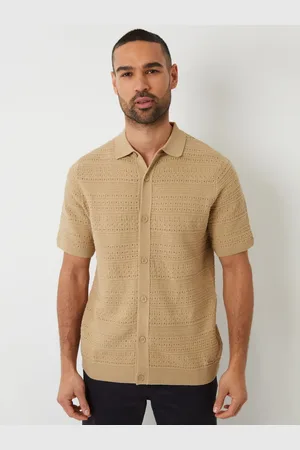 Threadbare Textured Knitted Button Through Polo ShirtMedium